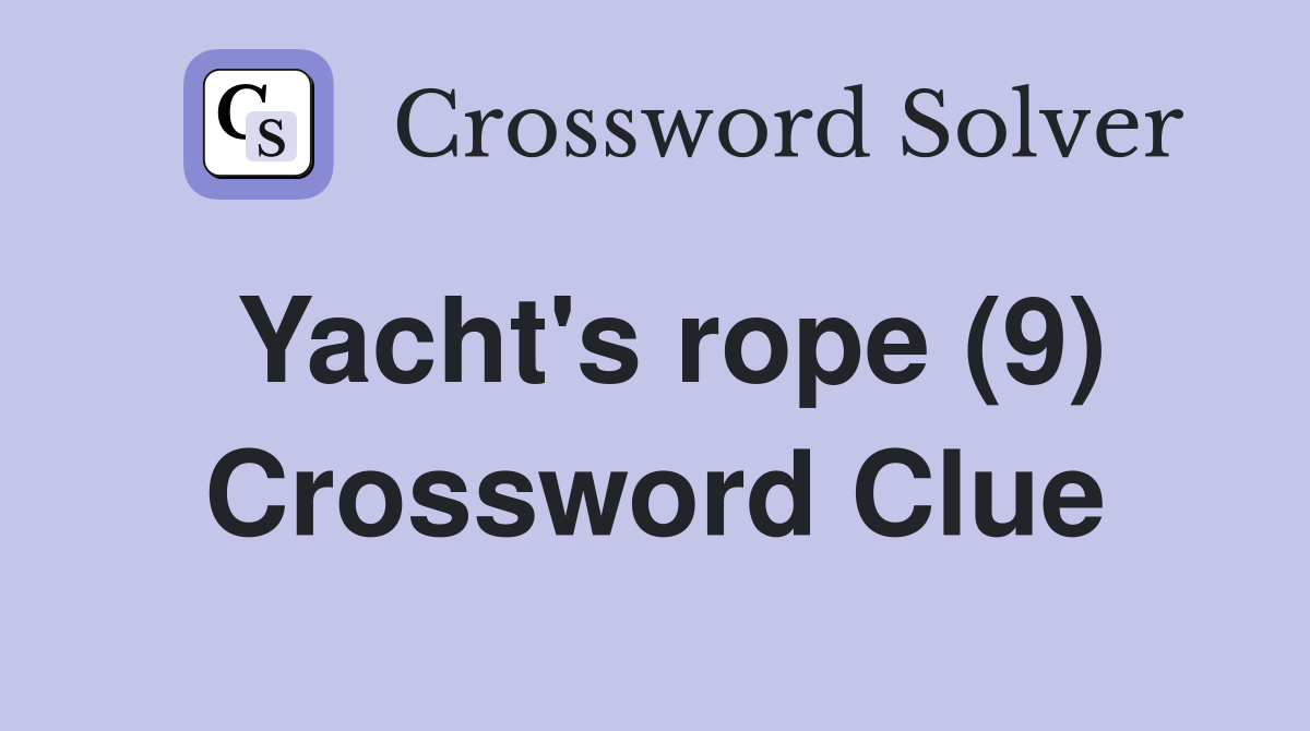 crossword yachts rope